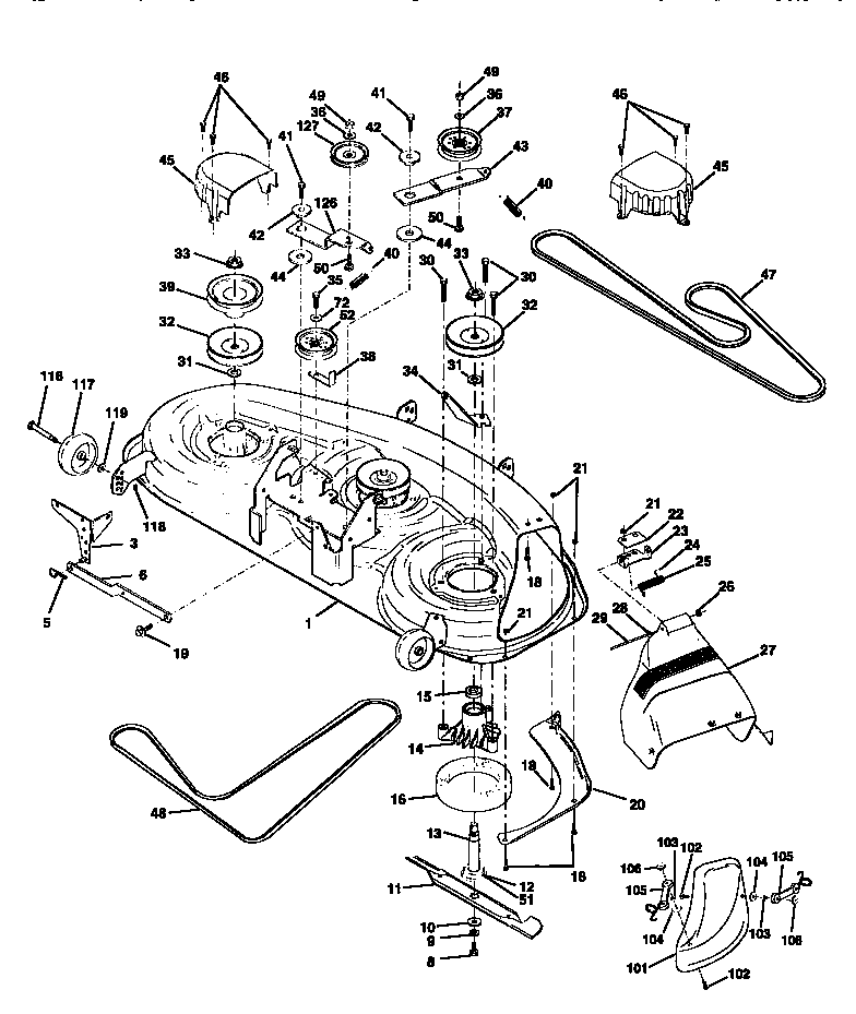 Craftsman 917258694 mower deck diagram