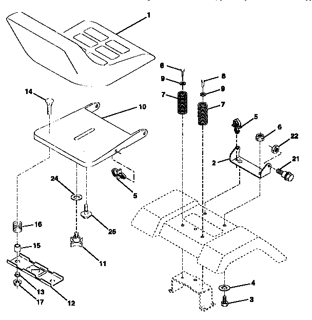 Craftsman 917271010 seat assembly diagram