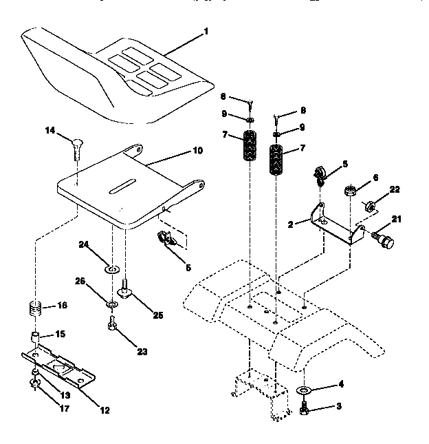 Craftsman 917270810 seat assembly diagram