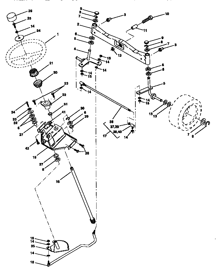Craftsman 917258962 steering assembly diagram