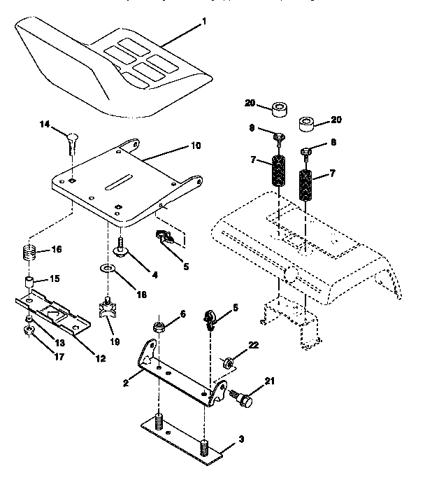 Craftsman 917258962 seat assembly diagram
