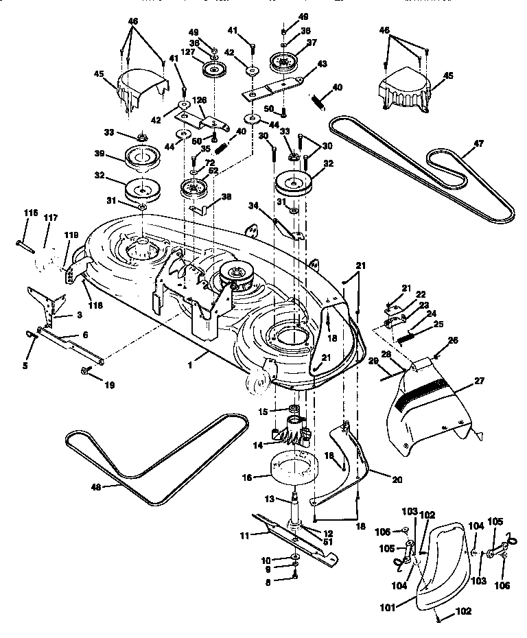 Craftsman 917258962 mower deck diagram