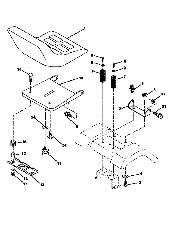 Craftsman 917270621 seat assembly diagram