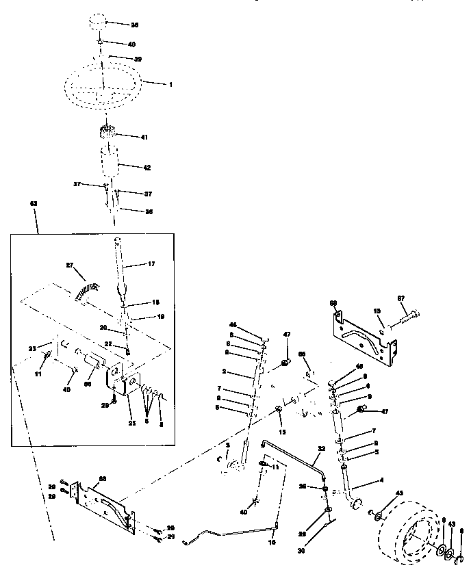 Craftsman 917258113 steering assembly diagram