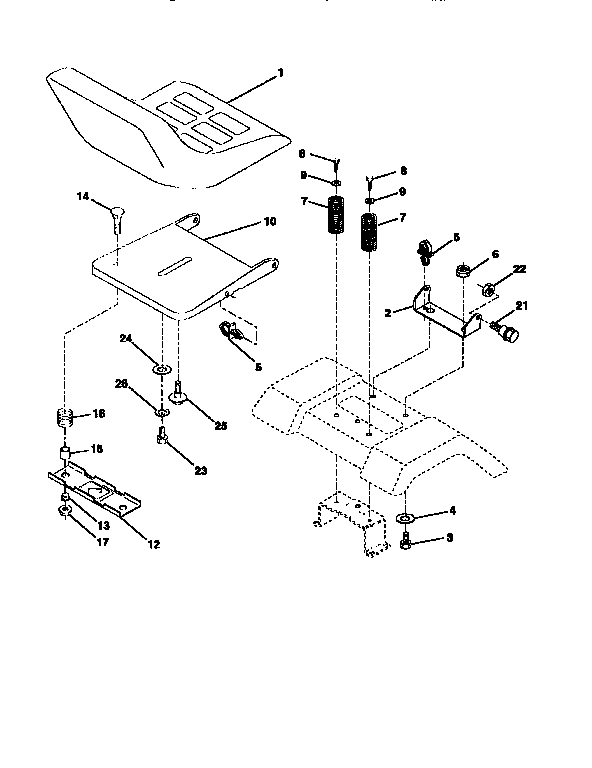 Craftsman 917258113 seat assembly diagram