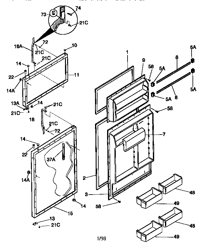 Kenmore 25338670890 doors diagram