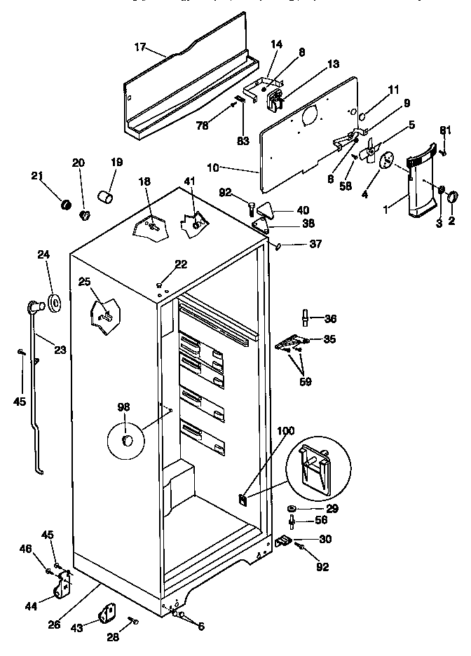 Kenmore 25338670890 cabinet parts diagram