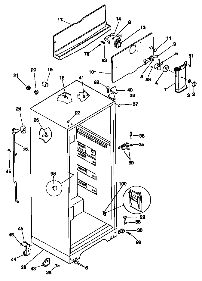 Kenmore 25338670890 cabinet parts diagram