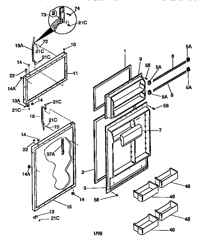 Kenmore 25338672890 doors diagram