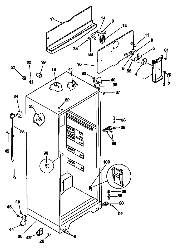 Kenmore 25338672890 cabinet parts diagram