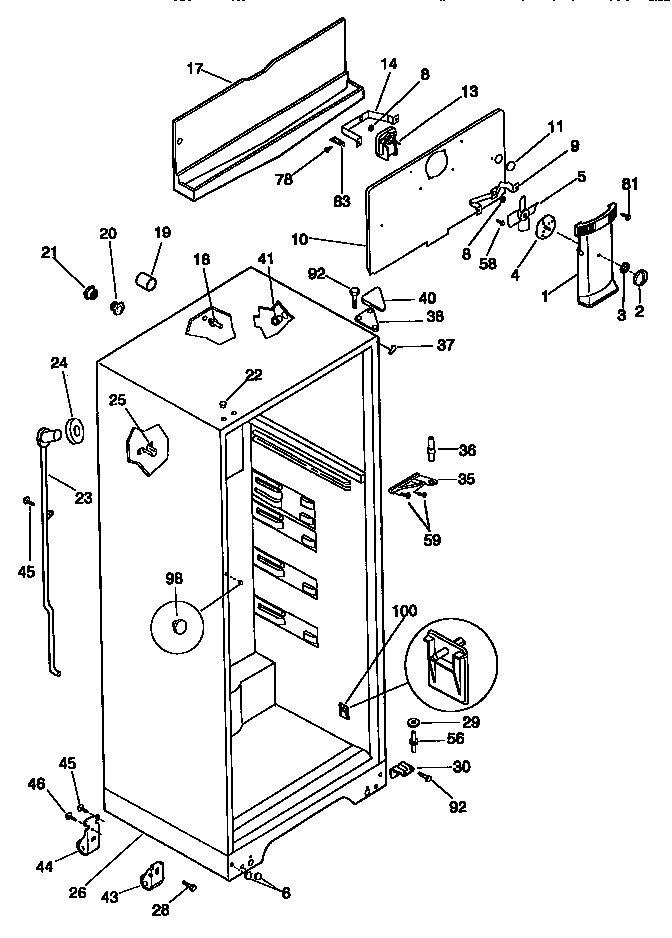 Kenmore 25338672890 cabinet parts diagram