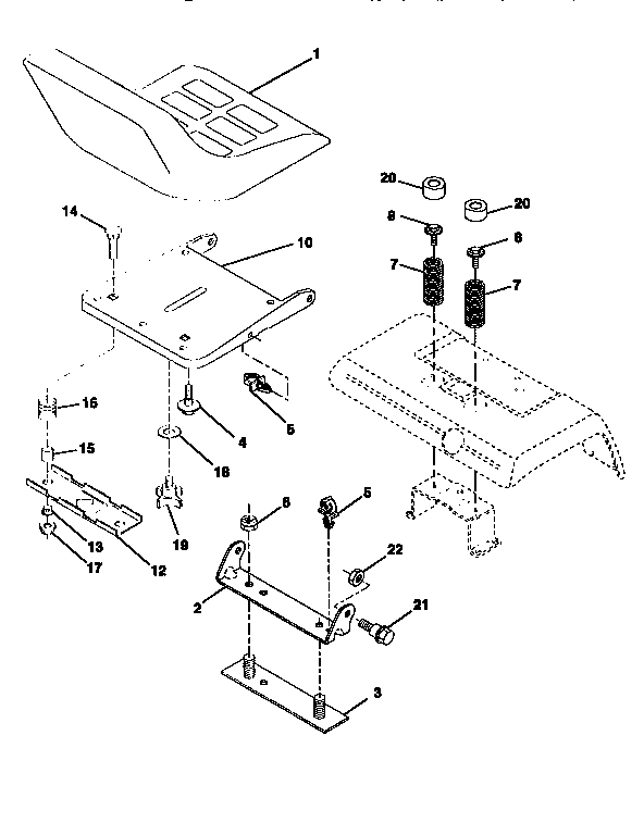 Craftsman 917258913 seat assembly diagram