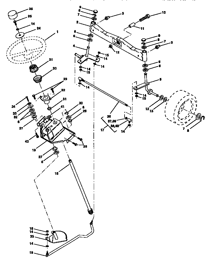 Craftsman 917258973 steering assembly diagram
