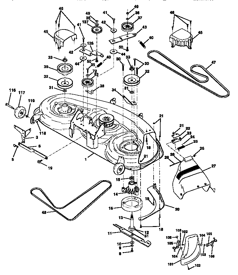 Craftsman 917258973 mower deck diagram