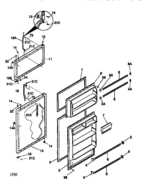 Kenmore 25379807890 doors diagram