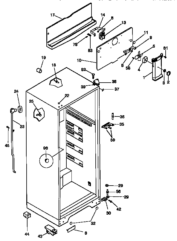 Kenmore 25379807890 cabinet parts diagram