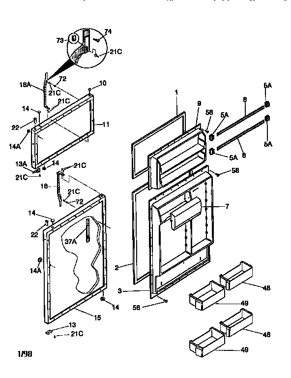 Kenmore 25338677890 doors diagram