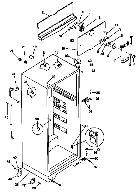 Kenmore 25338677890 cabinet parts diagram