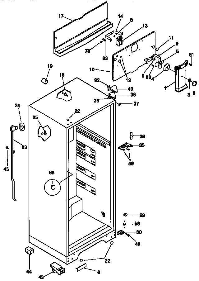 Kenmore 25369800890 cabinet parts diagram