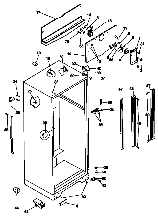 Kenmore 25337847890 cabinet parts diagram