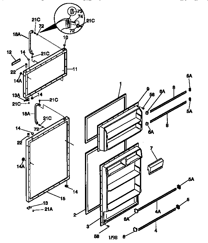 Kenmore 2539363003 doors diagram