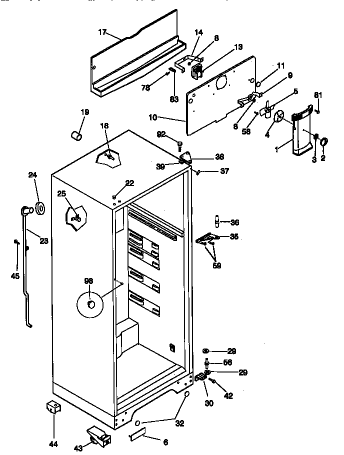 Kenmore 2539363003 cabinet parts diagram