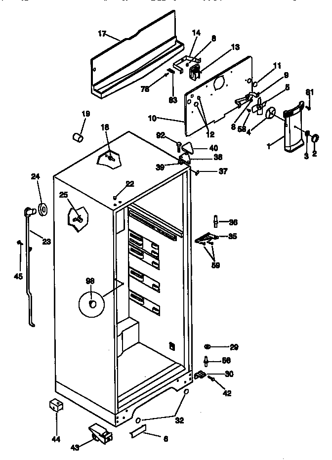 Kenmore 25336801890 cabinet parts diagram