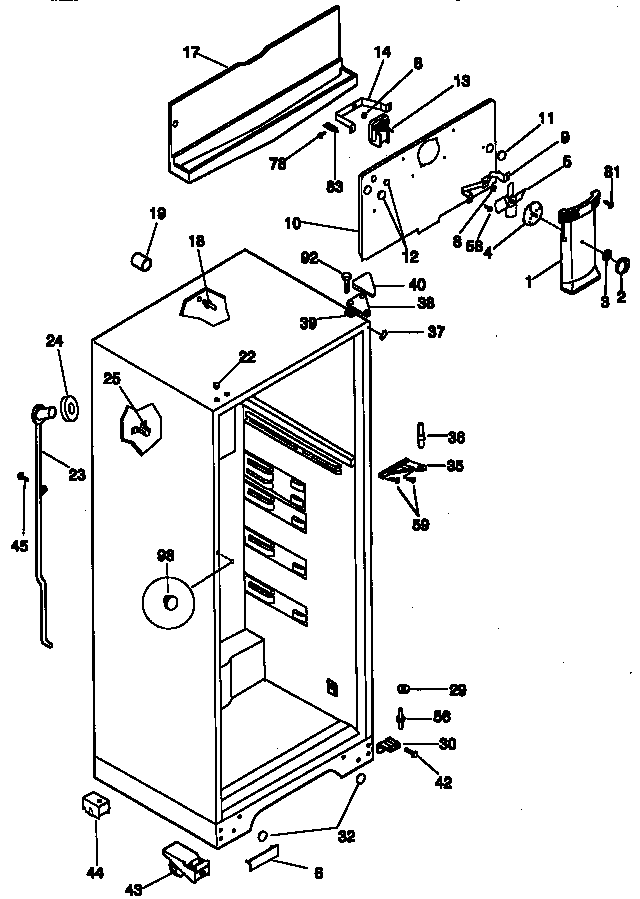 Kenmore 25336800890 cabinet parts diagram