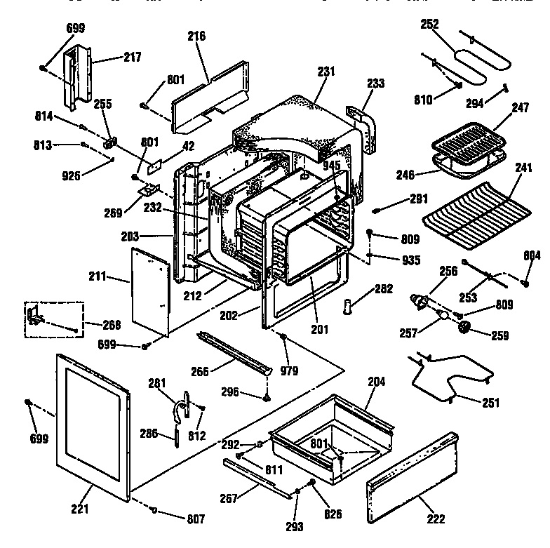 Kenmore 91163271790 body section diagram