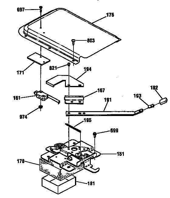 Kenmore 91163271790 door lock section diagram