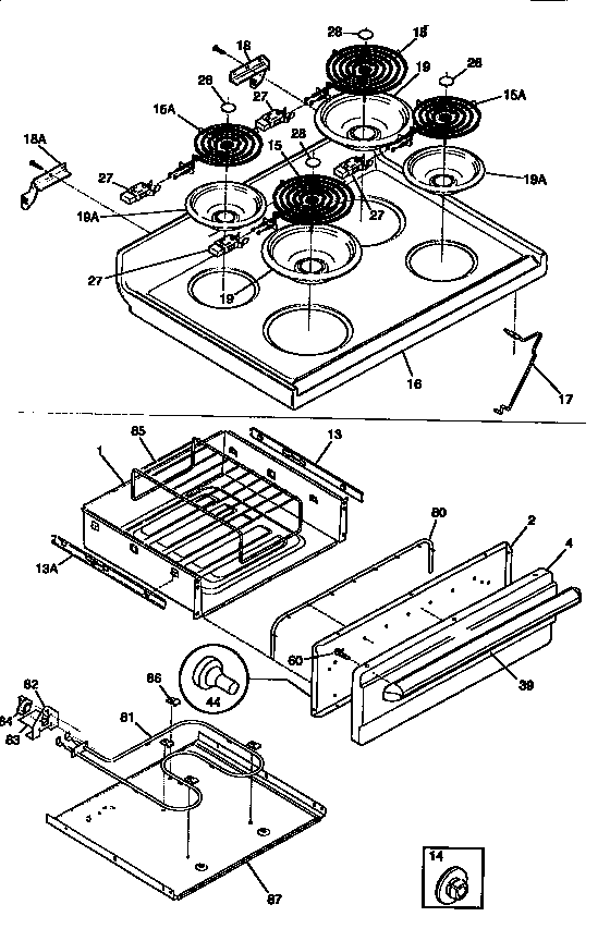 Kenmore 79095715890 top/drawer diagram