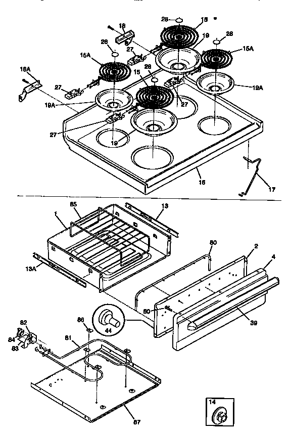 Kenmore 79095718890 top/drawer diagram