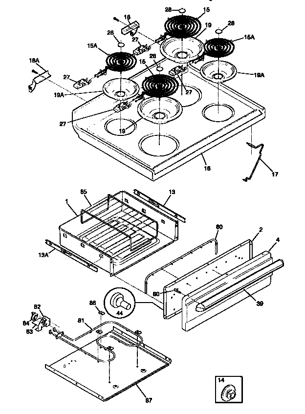 Kenmore 79095711890 top/drawer diagram