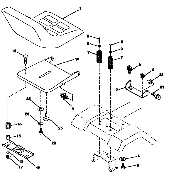 Craftsman 917259172 seat assembly diagram
