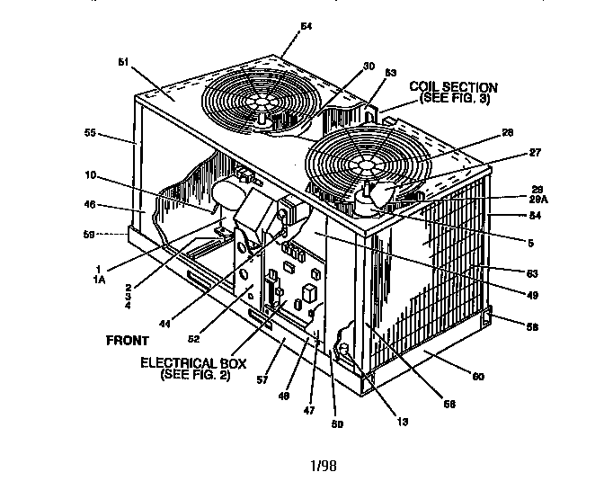 York H1CE240A58 condensing unit diagram