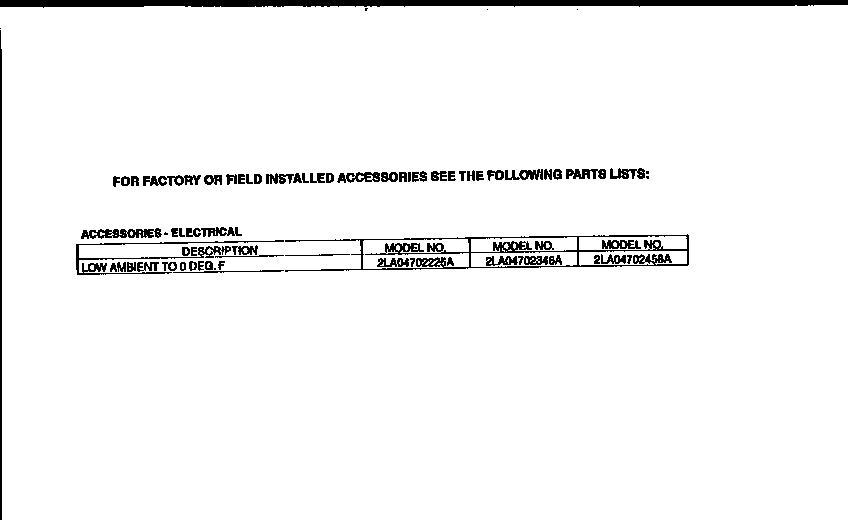York H1CE240A46 electrical accessories diagram