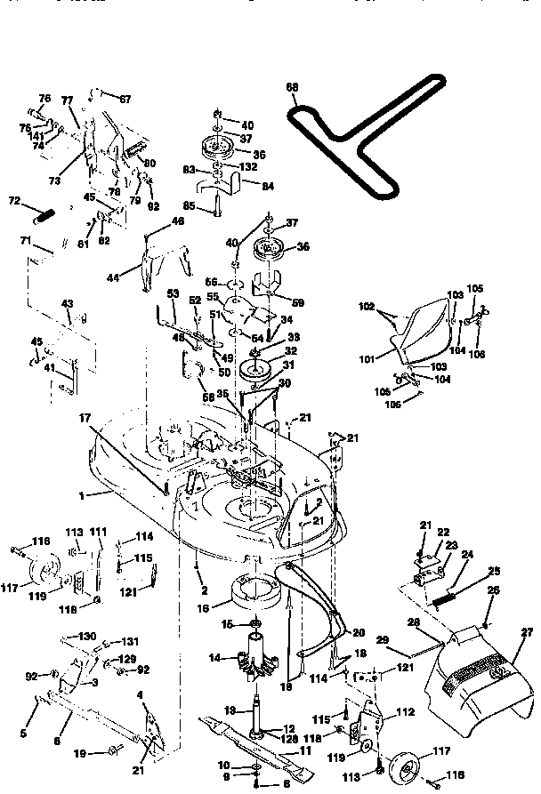 Craftsman 917271021 mower deck diagram