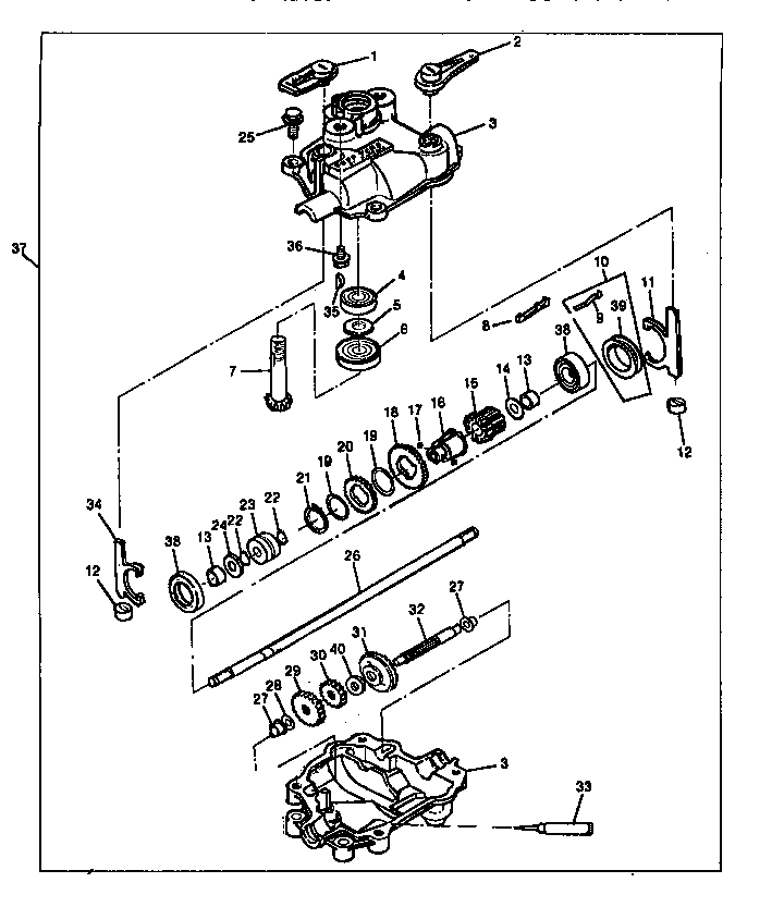 Sabre 14PS transmission (2 speed) (14ss) diagram