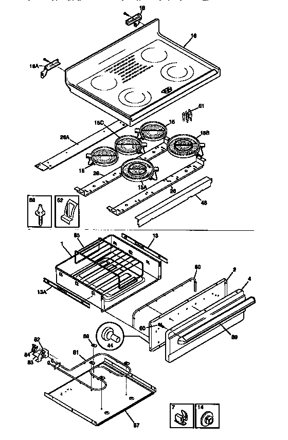 Kenmore 79095745890 top/drawer diagram