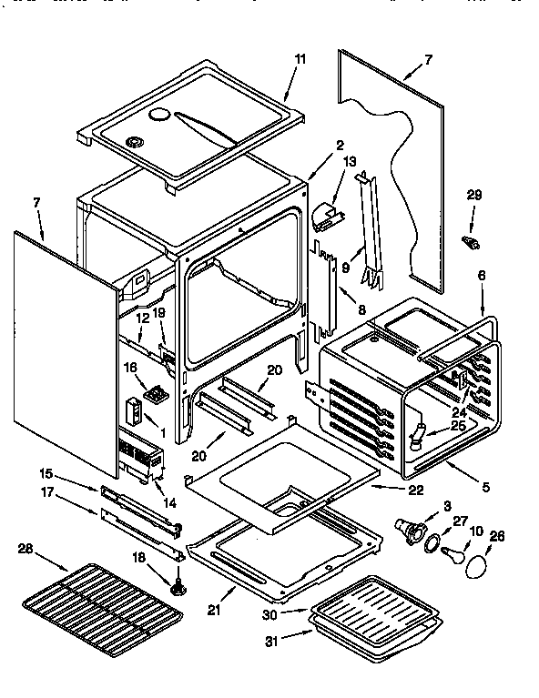 KitchenAid KGRT500FWH1 oven chassis diagram