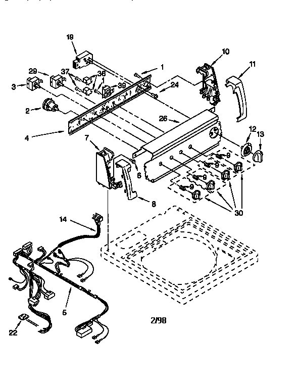 Kenmore 11028974890 control panel diagram