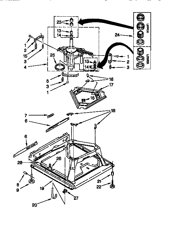 Kenmore 11028974890 machine base diagram