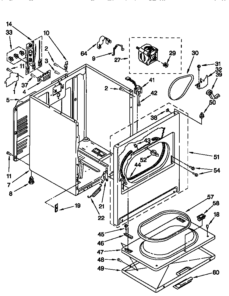 Kenmore 11068702894 cabinet diagram