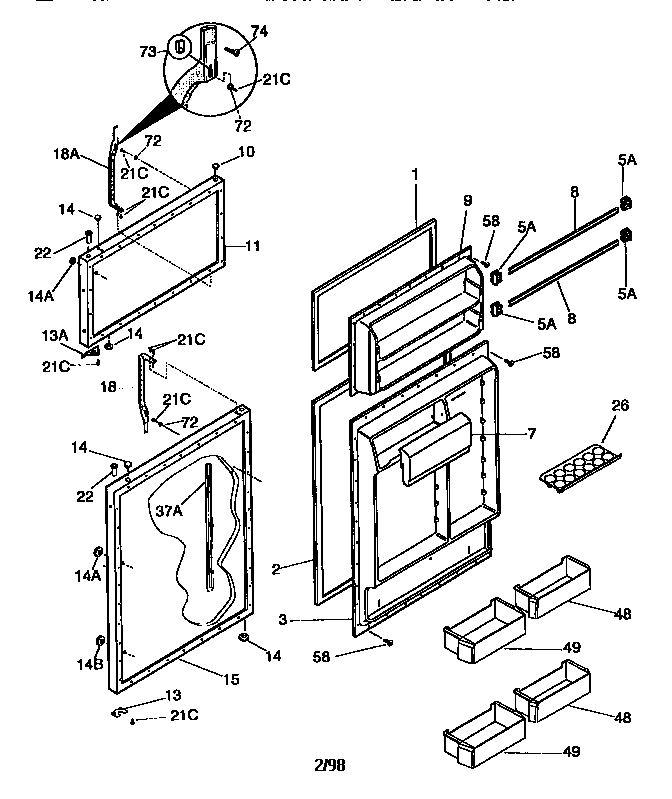 Kenmore 25378832791 doors diagram