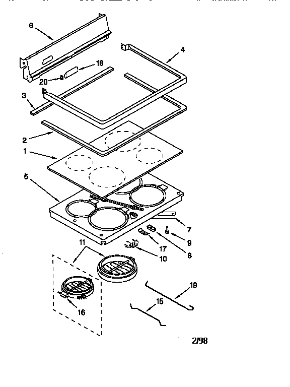 KitchenAid KERC507EAL3 cooktop diagram