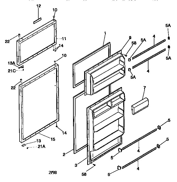 Kenmore 25336809891 doors diagram