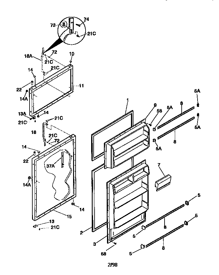 Kenmore 25379807891 doors diagram