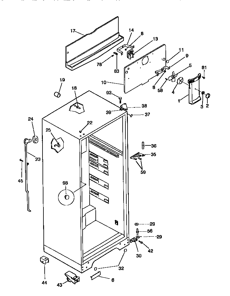 Kenmore 25379807891 cabinet parts diagram