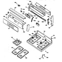 GE JGBP85WEA1WW control panel & cooktop diagram