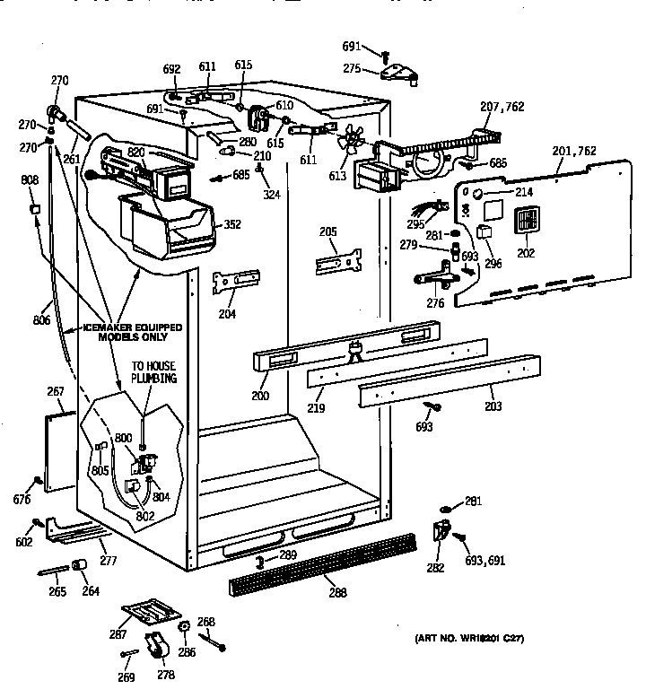 GE TBX19ZIZKRAA cabinet parts diagram